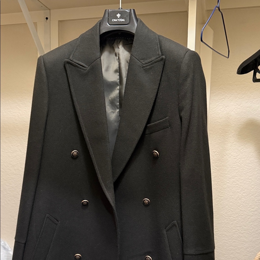 Dark olive green Coat with Gold Buttons